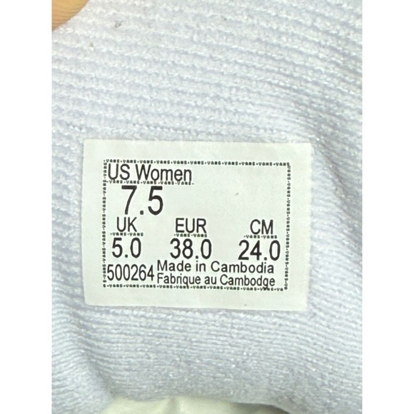 Vans Low Top Sneakers White Lace Up Athletic Shoes Women Size 7.5 - Picture 7 of 7